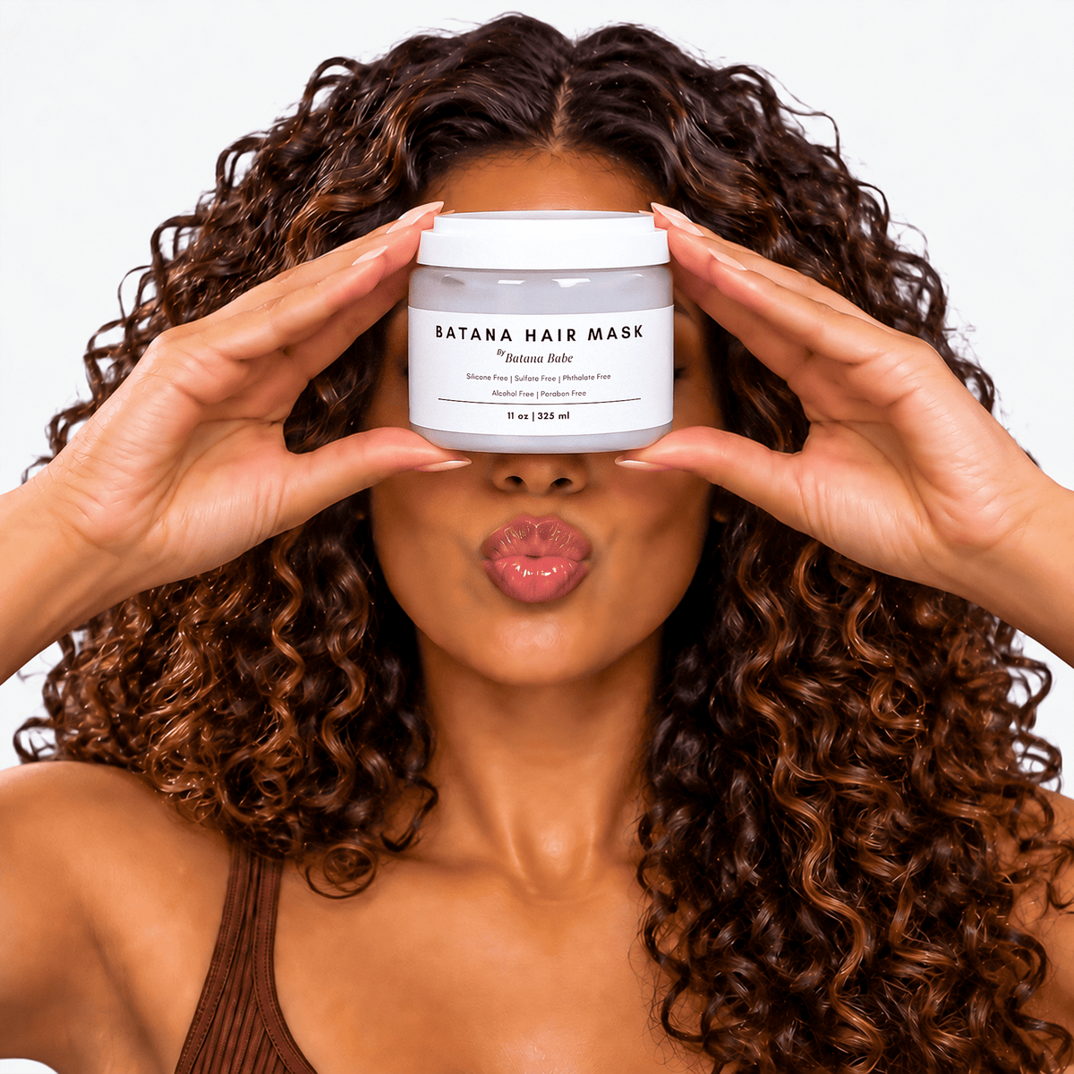 Batana Hair Mask with Model