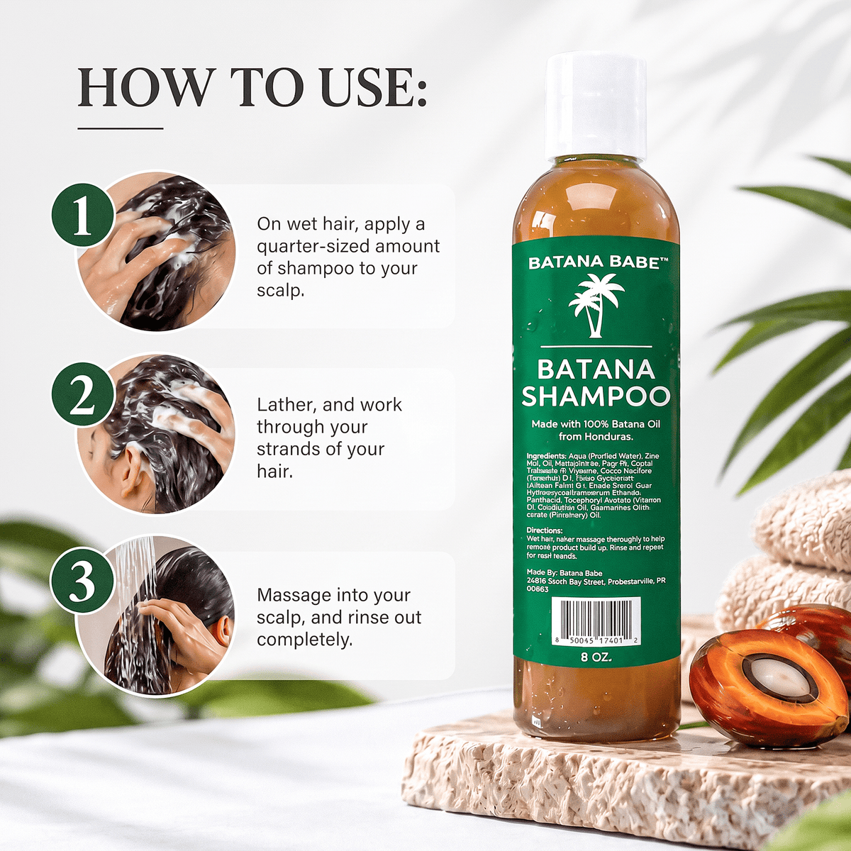 How to apply batana shampoo and conditioner